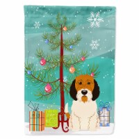 Carolines Treasures BB4204CHF Merry Christmas Tree Petit Basset Griffon Veenden Flag Canvas H