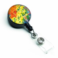 Carolines Treasures  Flower Mums Retractable Badge Reel