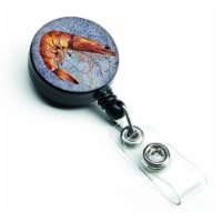 Carolines Treasures  Cooked Shrimp Cool Blue Water Retractable Badge Reel