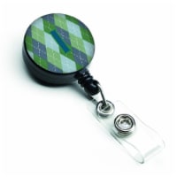 Carolines Treasures  Monogram Initial I Blue Argoyle Retractable Badge Reel