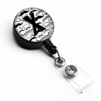 Carolines Treasures  Letter X Moustache Initial Retractable Badge Reel