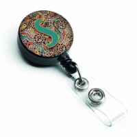 Carolines Treasures  Letter S Retro Tribal Alphabet Initial Retractable Badge Reel