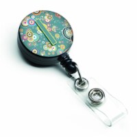 Carolines Treasures  Letter I Circle Circle Teal Initial Alphabet Retractable Badge Reel