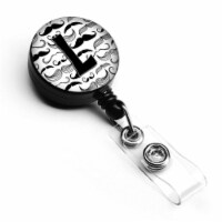 Carolines Treasures  Letter L Moustache Initial Retractable Badge Reel