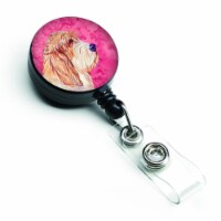 Carolines Treasures  Pink Petit Basset Griffon Vendeen Retractable Badge Reel