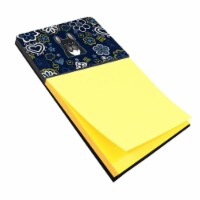 Carolines Treasures  Blue Flowers French Bulldog Sticky Note Holder