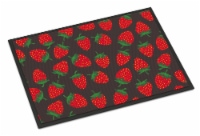 Carolines Treasures  BB5137JMAT Strawberries on Gray Indoor or Outdoor Mat 24x36