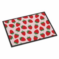 Carolines Treasures  BB5146JMAT Strawberries on Pink Indoor or Outdoor Mat 24x36