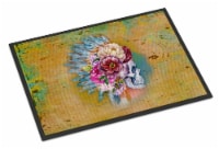 Carolines Treasures BB5129MAT Day of the Dead Flowers Skull Doormat 18x27