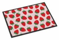 Carolines Treasures  BB5146MAT Strawberries on Pink Indoor or Outdoor Mat 18x27