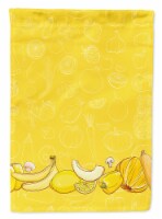 Carolines Treasures BB5134GF Fruits and Vegetables in Yellow Garden Flag