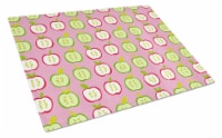 Carolines Treasures BB5141LCB Apples on Pink Glass Cutting Board Large