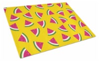 Carolines Treasures BB5144LCB Watermelon on Yellow Glass Cutting Board Large