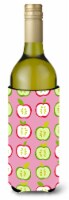 Carolines Treasures  BB5141LITERK Apples on Pink Wine Bottle Hugger