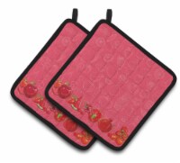 Carolines Treasures BB5133PTHD Fruits and Vegetables in Red Pair of Pot Holders