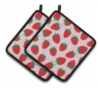 Carolines Treasures  BB5146PTHD Strawberries on Pink Pair of Pot Holders