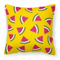 Carolines Treasures  BB5144PW1414 Watermelon on Yellow Fabric Decorative Pillow