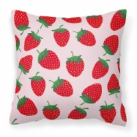 Carolines Treasures  BB5146PW1818 Strawberries on Pink Fabric Decorative Pillow