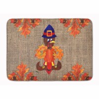 Thanksgiving Turkey Pilgram Fleur de lis Machine Washable Memory Foam Mat