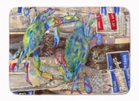 Blue Crabby Bottles of Barqs Rootbeer Machine Washable Memory Foam Mat