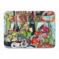 Wine Crab Shrimp and Oysters Machine Washable Memory Foam Mat