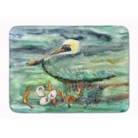 Watery Pelican, Shrimp, Crab and Oysters Machine Washable Memory Foam Mat