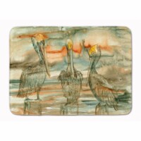Pelicans on their perch Abstract Machine Washable Memory Foam Mat