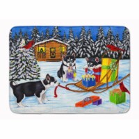 Christmas Mush Siberian Husky Machine Washable Memory Foam Mat