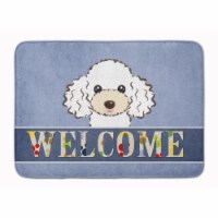 Carolines Treasures BB1443RUG White Poodle Welcome Machine Washable Memory Foam