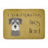 Schnauzer Spoiled Dog Lives Here Machine Washable Memory Foam Mat