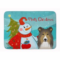 Carolines Treasures  BB1862RUG Snowman with Sheltie Machine Washable Memory Foam