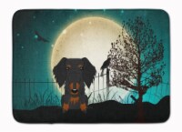 Halloween Scary Wire Haired Dachshund Black Tan Machine Washable Memory Foam Mat