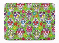 Carolines Treasures  BB5117RUG Day of the Dead Green Machine Washable Memory Foa