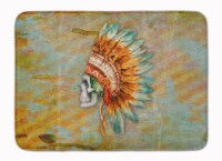 Day of the Dead Indian Skull  Machine Washable Memory Foam Mat
