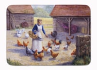 Carolines Treasures  BDBA0352RUG Chicken Hen Feeding Time Machine Washable Memor