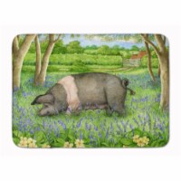 Pig In Bluebells by Debbie Cook Machine Washable Memory Foam Mat