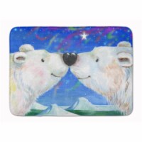 Polar Bears Polar Kiss by Debbie Cook Machine Washable Memory Foam Mat