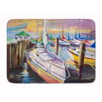 Sailboats at the Fairhope Yacht Club Docks Machine Washable Memory Foam Mat