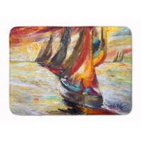 Carolines Treasures JMK1062RUG Red Sails Sailboat Machine Washable Memory Foam
