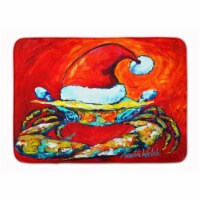 Crab in Santa Hat Santa Claws Machine Washable Memory Foam Mat
