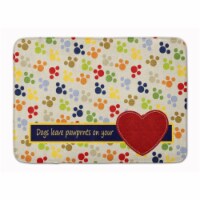 Dogs leave pawprints on your heart Machine Washable Memory Foam Mat