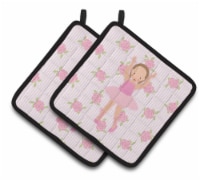 Carolines Treasures  BB5189PTHD Ballerina Brown Hair Ponytails Pair of Pot Holde