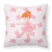 Carolines Treasures  BB5170PW1414 Ballerina Red Head Point Fabric Decorative Pil