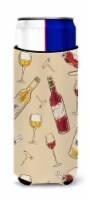 Carolines Treasures  BB5196MUK Red and White Wine Ultra Hugger for slim cans