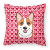 Carolines Treasures  BB5324PW1414 Red Corgi Fabric Decorative Pillow