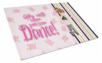 Carolines Treasures BB5401LCB Ballet Dance Stripes Brunette Glass Cutting Board