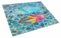 Carolines Treasures  BB5366LCB Surf Boards on the Water Glass Cutting Board Larg