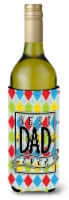 Carolines Treasures  BB5442LITERK Best Dad Ever Argyle Wine Bottle Hugger