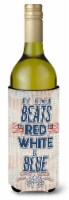 Carolines Treasures  BB5445LITERK My Heart Beats Red White and Blue Wine Bottle