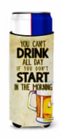 Start Drinking in the Morning Beer Ultra Hugger for slim cans
